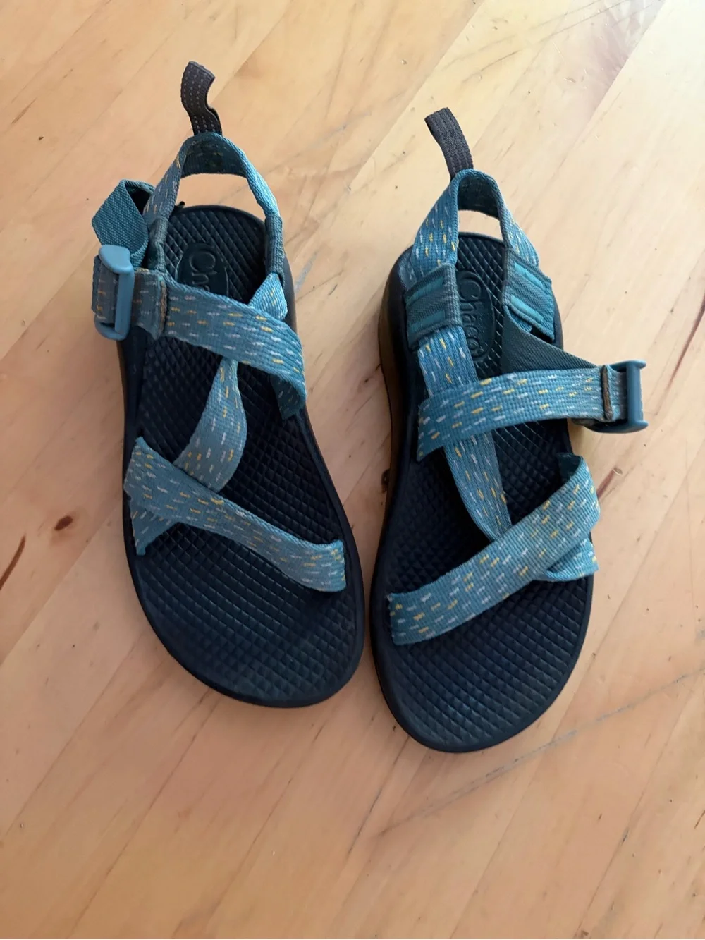 Chaco Kids Teal and Navy Adjustable Strap Sandals